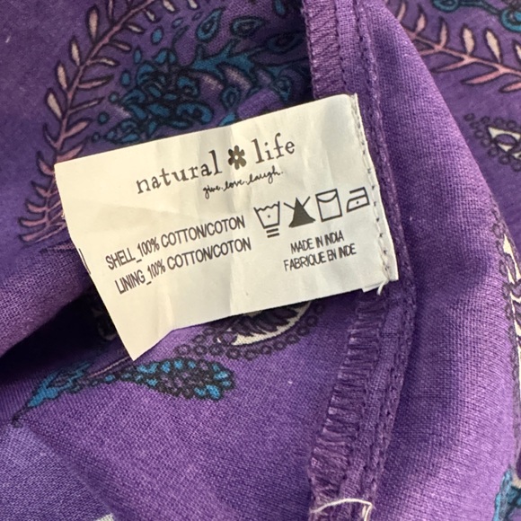 Journey Boho Cotton Maxi Dress - Purple Floral Border - Picture 11 of 14